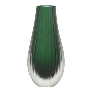 Hand-Blown Murano Supreme Vase in Emerald Green Tall For Sale