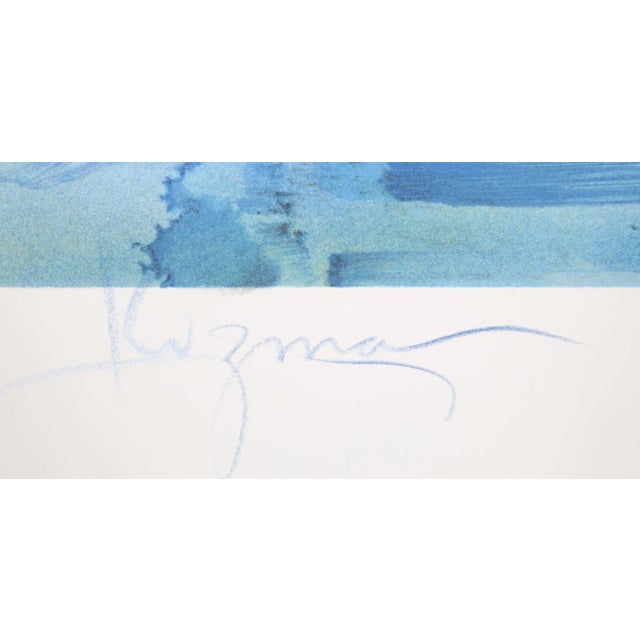 A lithograph by American artist, Stephen Kuzma that is titled "Tennis" and is signed and numbered 275 in pencil. It...