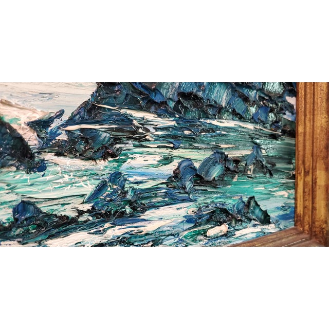 Textile "The Breakers" Oil on Canvas, 1965 by Ann Mittleman For Sale - Image 7 of 9