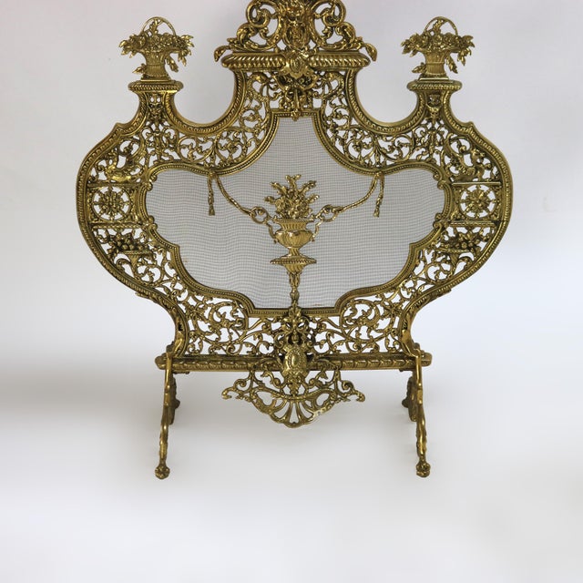 Antique Italian Rococo Gilt Bronze Panier De Fleurs Fireplace Screen ...