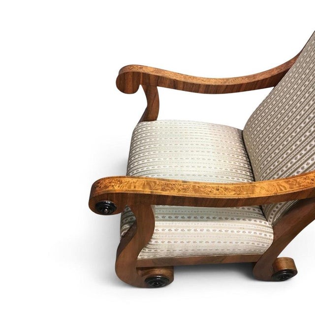 Biedermeier Tall-Back Armchairs with Floral Marquetry, 1830, Set of 2 For Sale - Image 13 of 14