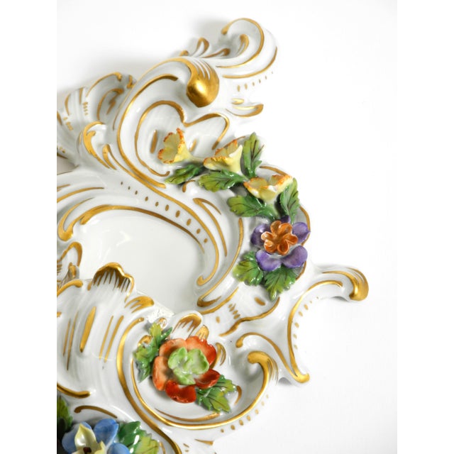 Mid-Century Hand-Painted Porcelain Wall Lamp from Porzellanmanufaktur Dresden, Saxony, 1950s For Sale - Image 12 of 18