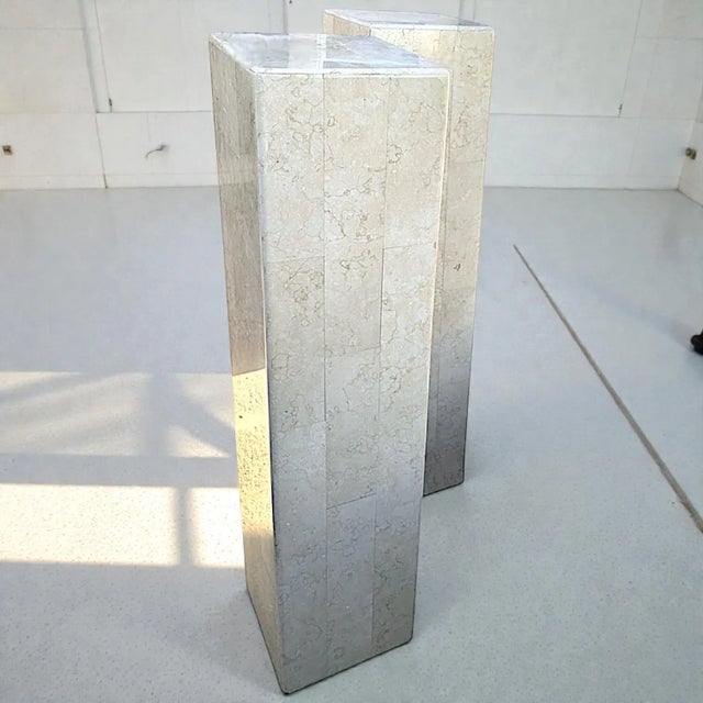 1970s 1980's Maitland-Smith Modernist Tessellated Shell Pedestal For Sale - Image 5 of 8