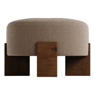 Cassete Pouf in Boucle Brown by Alter Ego for Collector For Sale