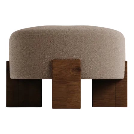 Cassete Pouf in Boucle Brown by Alter Ego for Collector For Sale