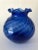 1960s Vintage Hand Blown Cobalt Blue Ruffled Edge Vase For Sale - Image 5 of 5