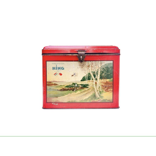 Antique Dutch Tin Box, 1920s For Sale - Image 4 of 10