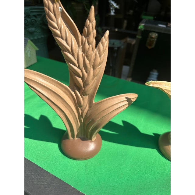 Ceramic Pair of Vintage Ceramic Wheat Figurines For Sale - Image 7 of 7