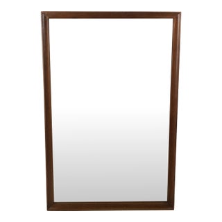 Mid Century Modern Tall Rectangular Mirror With Walnut Frame For Sale
