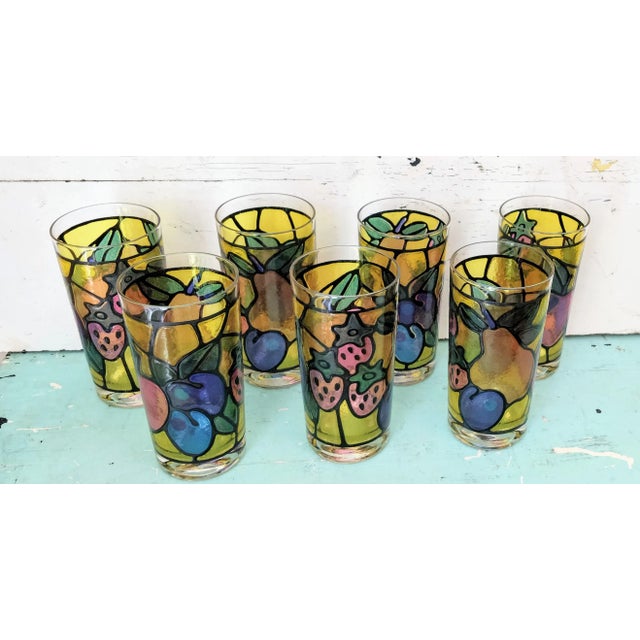 Vintage Colored Fruit Drinking Glasses Set 7 Chairish