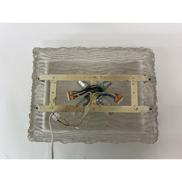 Iced Murano Glass Ceiling Lamp, 1970s For Sale - Image 3 of 13