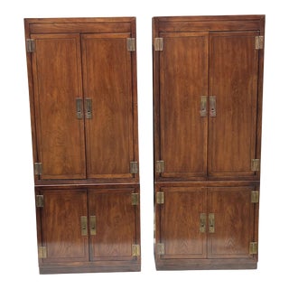 1970s Vintage Dixie Act II Campaign Armoires - a Pair For Sale