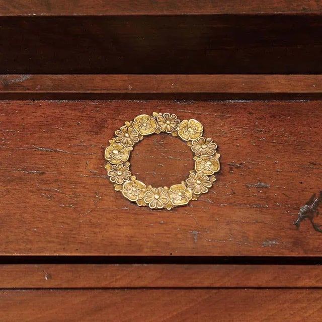 Brown 19th Century French Empire Period Walnut Bibliotheque or Bookcase For Sale - Image 8 of 13