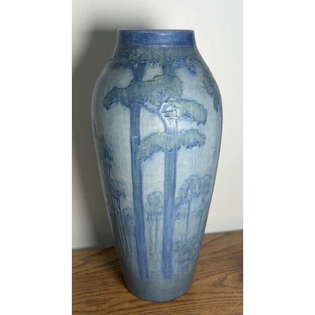 An exceptional, investment-grade 1919 antique American Art Pottery vase from Newcomb College, masterfully hand-thrown and...