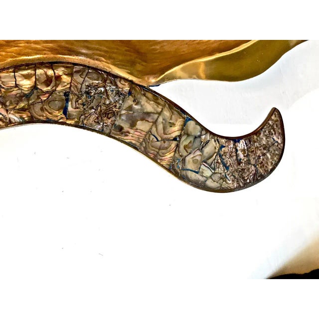 Los Castillo Los Castillo Mixed Metal and Abalone Fish Platter, Mid-20th Century For Sale - Image 4 of 10