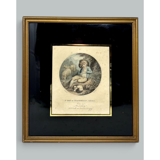 Antique Regency Pair Hand Colored Stipple Engravings Children Richard Westal 18Ct For Sale - Image 4 of 8