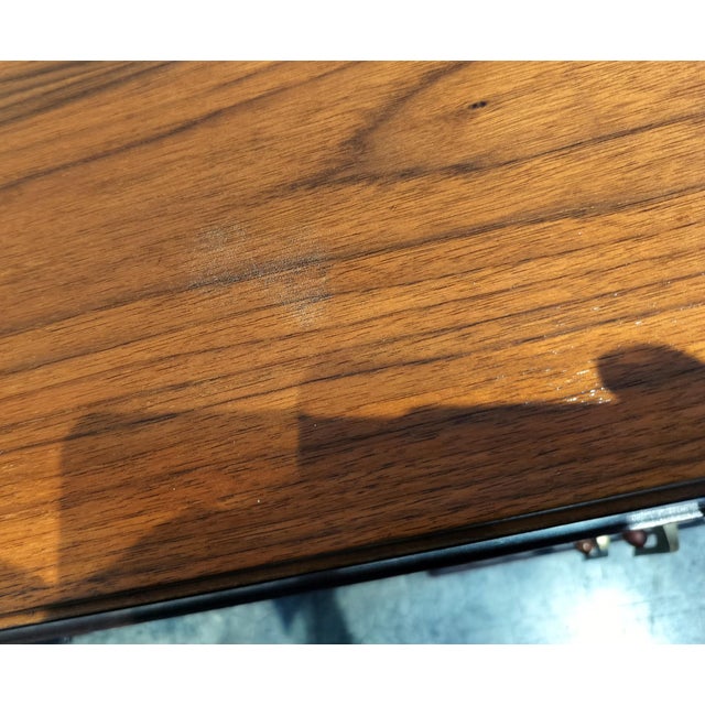 Art Deco Mahogany Desk With Bakelite and Brass Pulls For Sale - Image 12 of 12