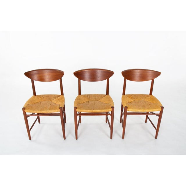 Set of 6 chairs by Peter Hvidt and Orla Molgaard-Nielsen edited by Soborg Mobelfabrik in the sixties model 316 Structure...