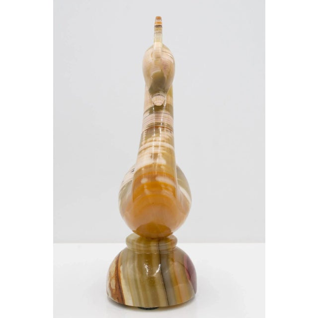 Mid-Century Modern Vintage Onyx Crested Swan Sculpture For Sale - Image 3 of 13
