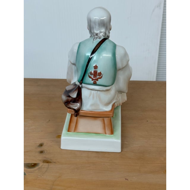Zsolnay of Pecs, Hungary Man Whittling Figurine, Vintage For Sale - Image 9 of 12