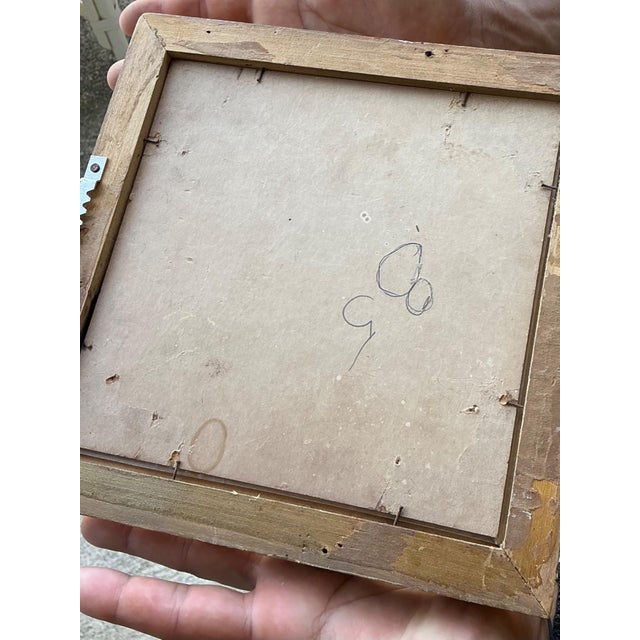 Wood Vintage Floral Oil Painting in Wood Frame For Sale - Image 7 of 13