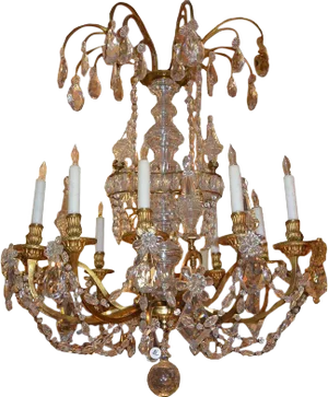 1900s French 12 Light Bronze and Crystal Marie Antoinette Chandelier
