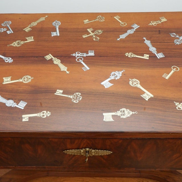 Fornasetti Decorated Antique Italian Writing Desk For Sale - Image 11 of 16
