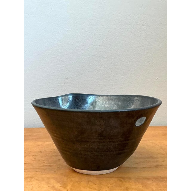 Mid-Century Modern Vintage Glazed Studio Pottery Bowl For Sale - Image 3 of 12