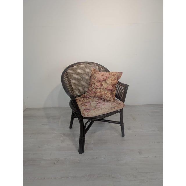 Vintage Armchair with Raffia and Viennese Weave For Sale - Image 5 of 16