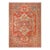 Charming Red Background Color Geometric Design Antique Persian Heriz Serapi Rug For Sale