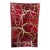 Vintage MCM Crimson Red Glass Platter Gold Leaf Crackle Tray For Sale