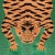 Abstract Sample - Schumacher x Johnson Hartig Jokhang Tiger Velvet Fabric in Green For Sale - Image 3 of 4