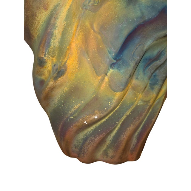 1980s Tony Evans Signed Raku Vase – Large 1980s Sculptural Studio Pottery, Brutalist Ceramic Art For Sale - Image 5 of 11