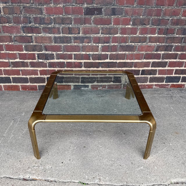 Widdicomb Brass and Glass Coffee Table by Widdicomb in the Style of Mastercraft For Sale - Image 4 of 8