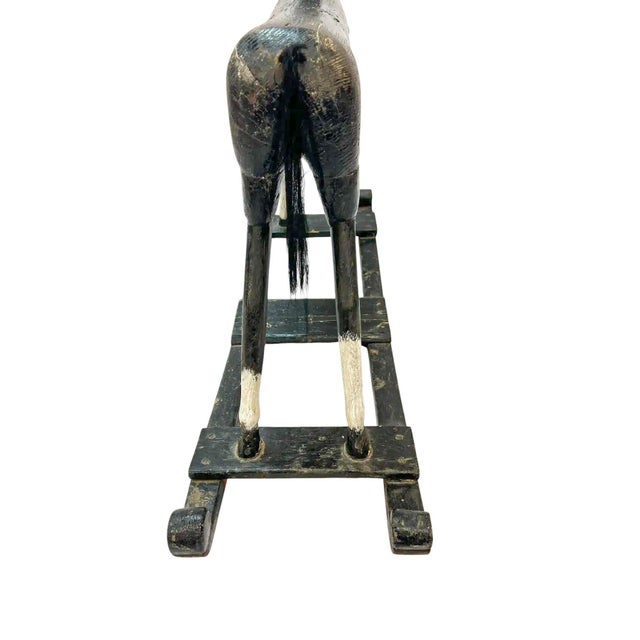 Rare Early 19th Century Folk Art Rocking Horse - Authentically Aged Antique For Sale - Image 9 of 10