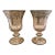 Pair of 190s Arte Italica Vetro Water Goblets with Silver Etched Design Trim For Sale