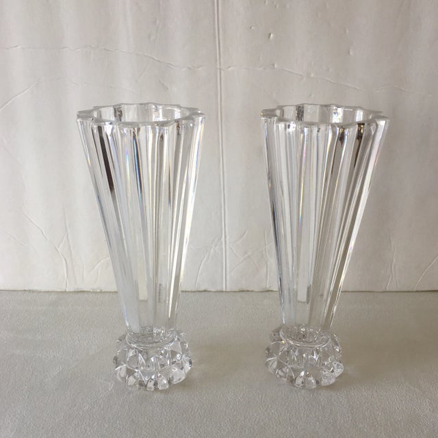 Rosenthal Rosenthal Classic Crystal Fluted Vases, a Pair For Sale - Image 4 of 13