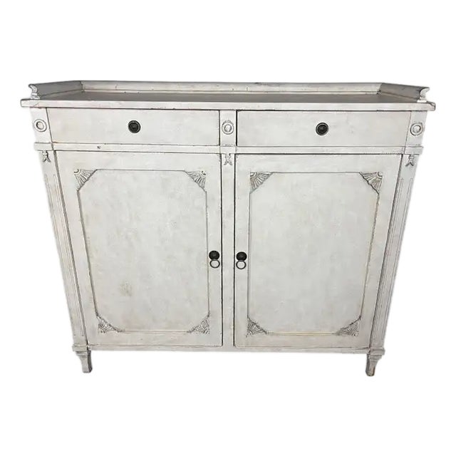 19th Century Swedish Gustavian Lime Washed Buffet Server For Sale