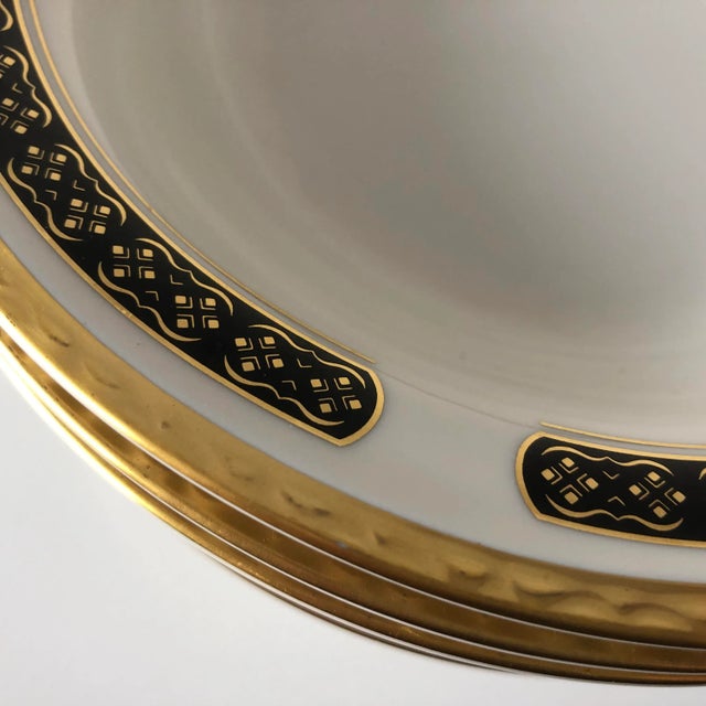 Vintage 80’s fine China set of five soup bowls “ makers mark reads “ pickards America’s finest China hand decorated black...