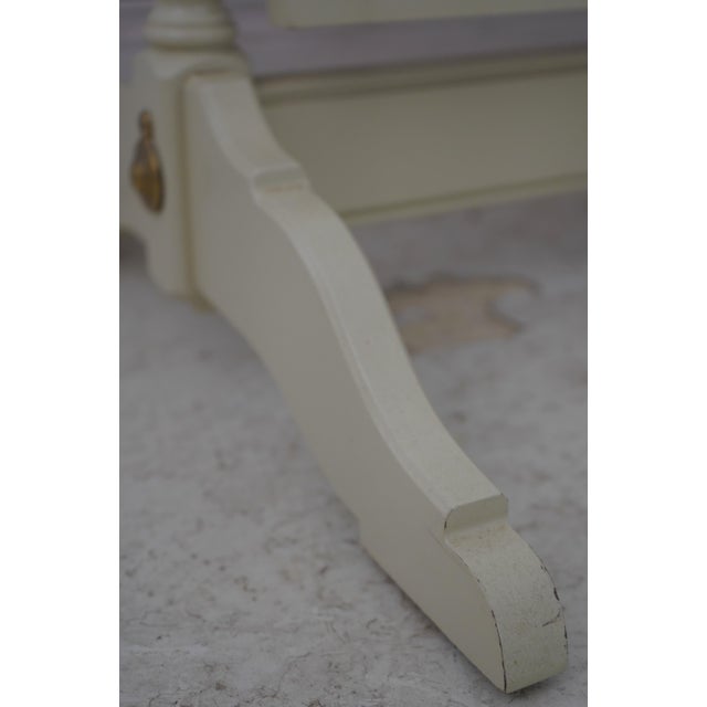 Ethan Allen Ethan Allen Off White Painted Cheval Stand Up Floor Mirror For Sale - Image 4 of 10