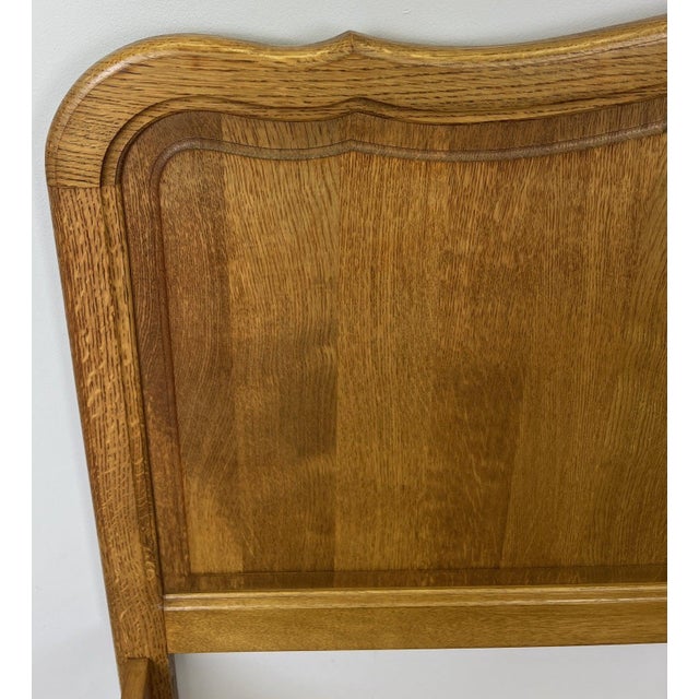 Wood Vintage Louis French Oak Double Bed Frame with Carved Headboard For Sale - Image 7 of 10