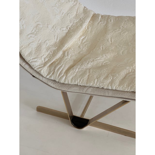 Set of Lounge Chair & Ottoman in Cream, 1980s For Sale - Image 4 of 14