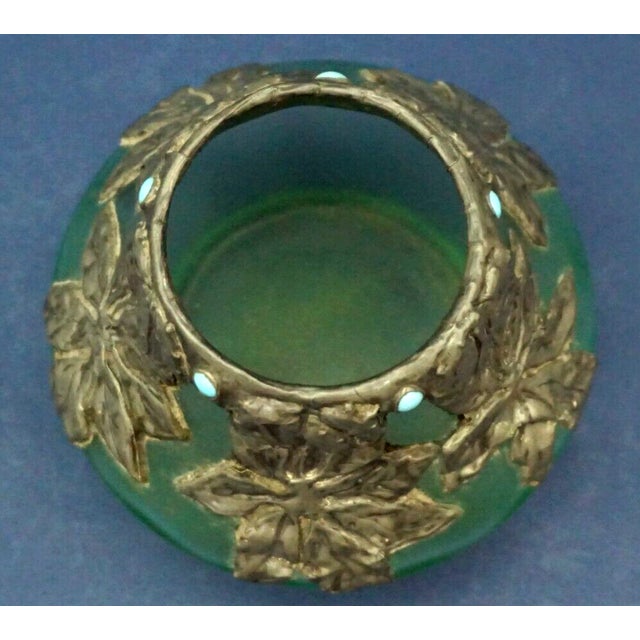 Antique Acid-Etched Opaque Green Glass Vase from Loetz, Austria, 1890s For Sale - Image 10 of 18