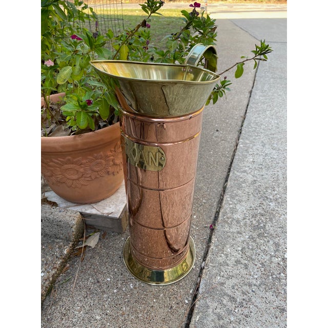 Vintage Mid Century 5 Kan Copper Coal Scuttle Umbrella Stand For Sale - Image 16 of 18
