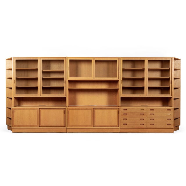 Mid Century Danish Oak Wood Shelving & Display Cabinets by Poul Hundevad For Sale - Image 11 of 18