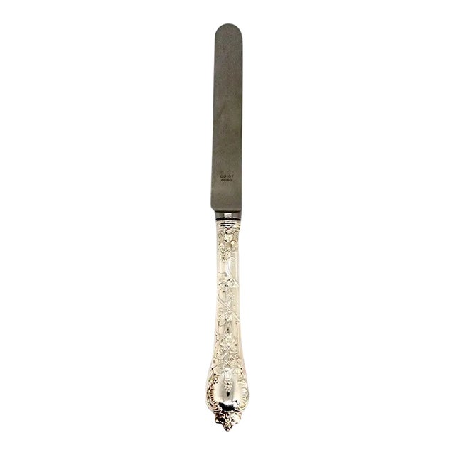 Early 21st Century French Odiot Demidoff Sterling Silver & Stainless Steel Salad Knife For Sale