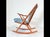 1960s Teak Rocking Chair with Mohair Velvet Cover in Ice Blue by Frank Reenskaug for Bramin, Denmark, 1960s For Sale - Image 5 of 17