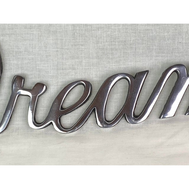 “Dream” Silver Steel Metal Cursive Letters Sign Chairish