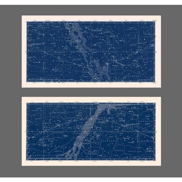 Blue Reproduction Nautical Constellation Map Prints - a Pair, 20" X 40" For Sale - Image 8 of 8