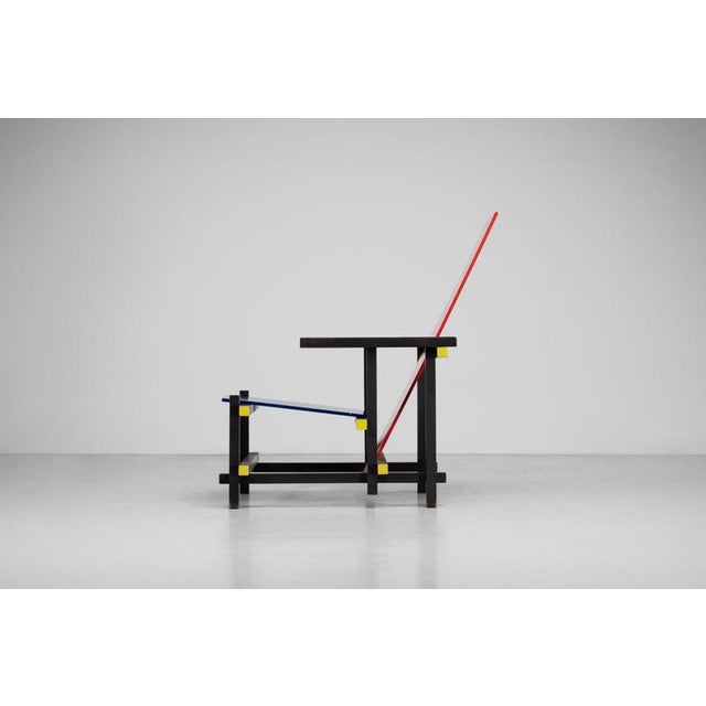 Red and Blue Chair attributed to Gerrit Thomas Rietveld for Gerard VS Groenekan 1975 For Sale - Image 6 of 18
